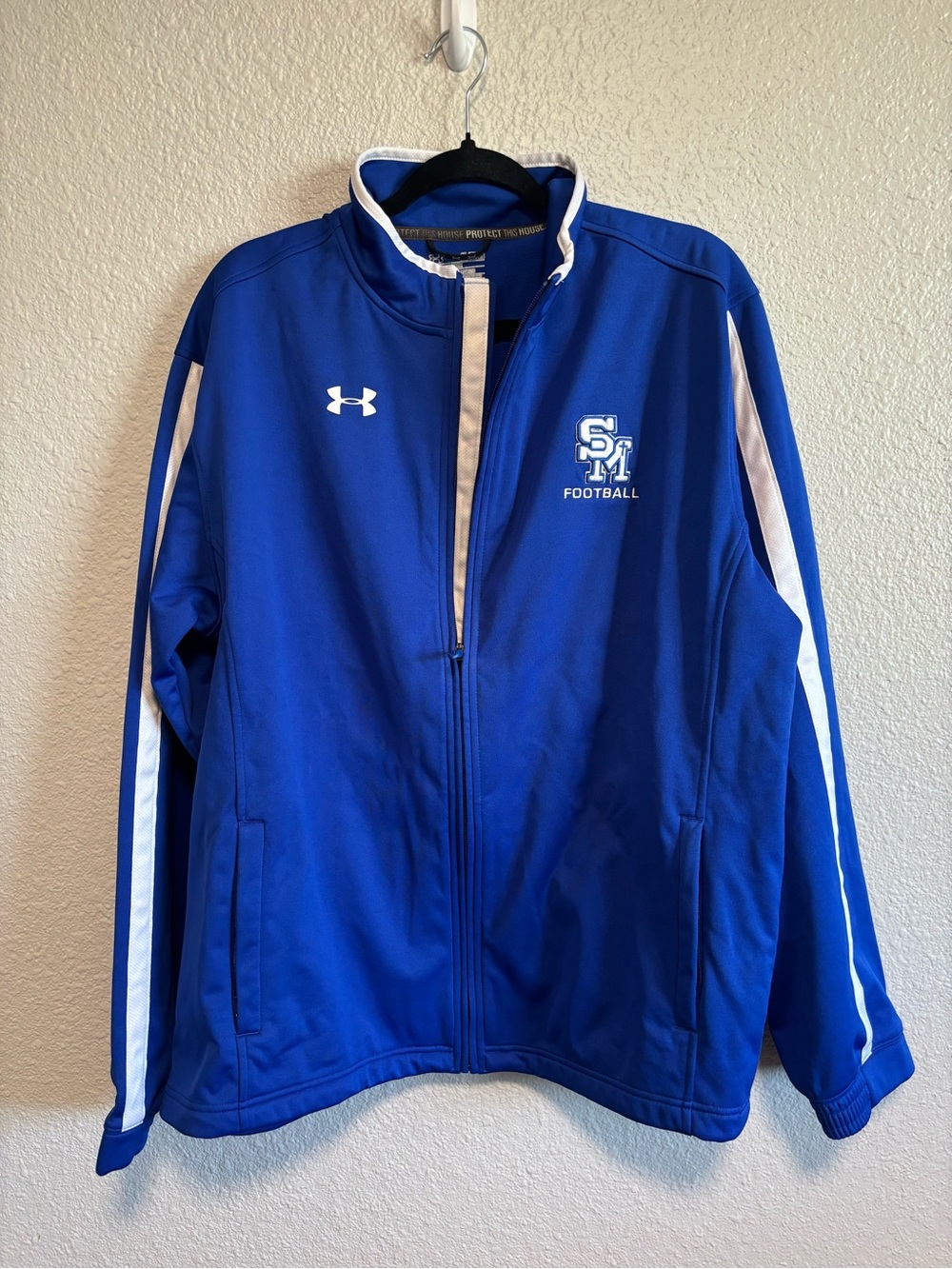 Under Armour Royal Blue and White Full-Zip Performance Jacket Mens XL